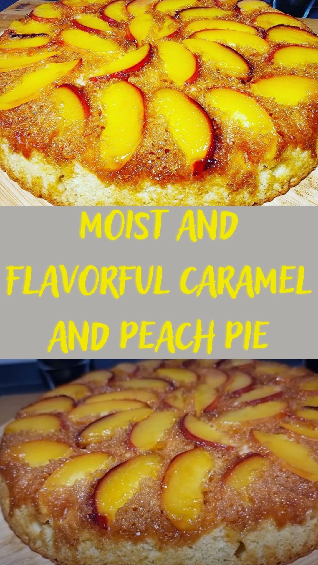 Moist and flavorful caramel and peach pie