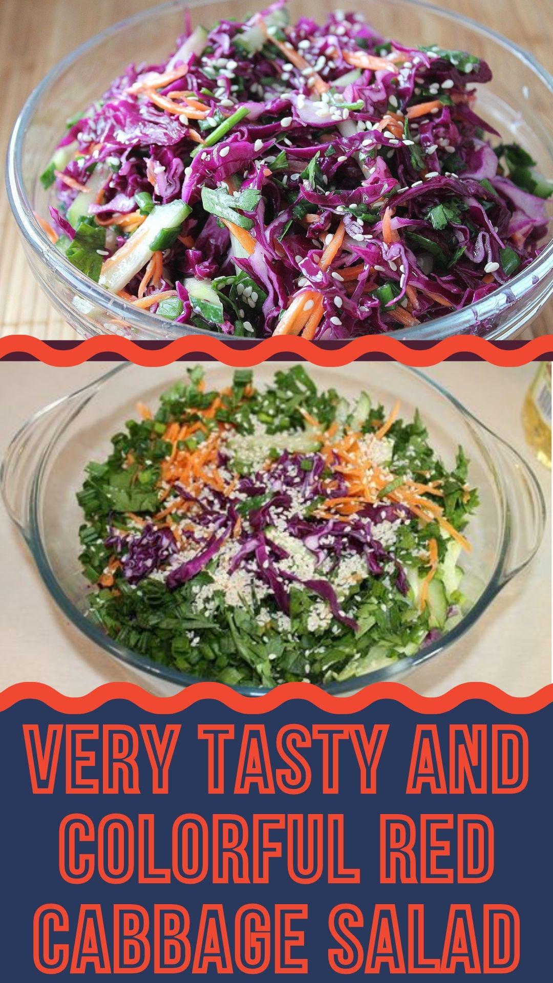Very tasty and colorful red cabbage salad