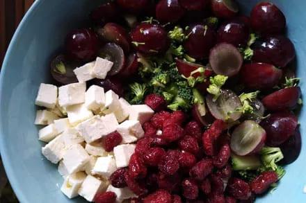 Amazing Broccoli Salad with Grapes and Goat Cheese
