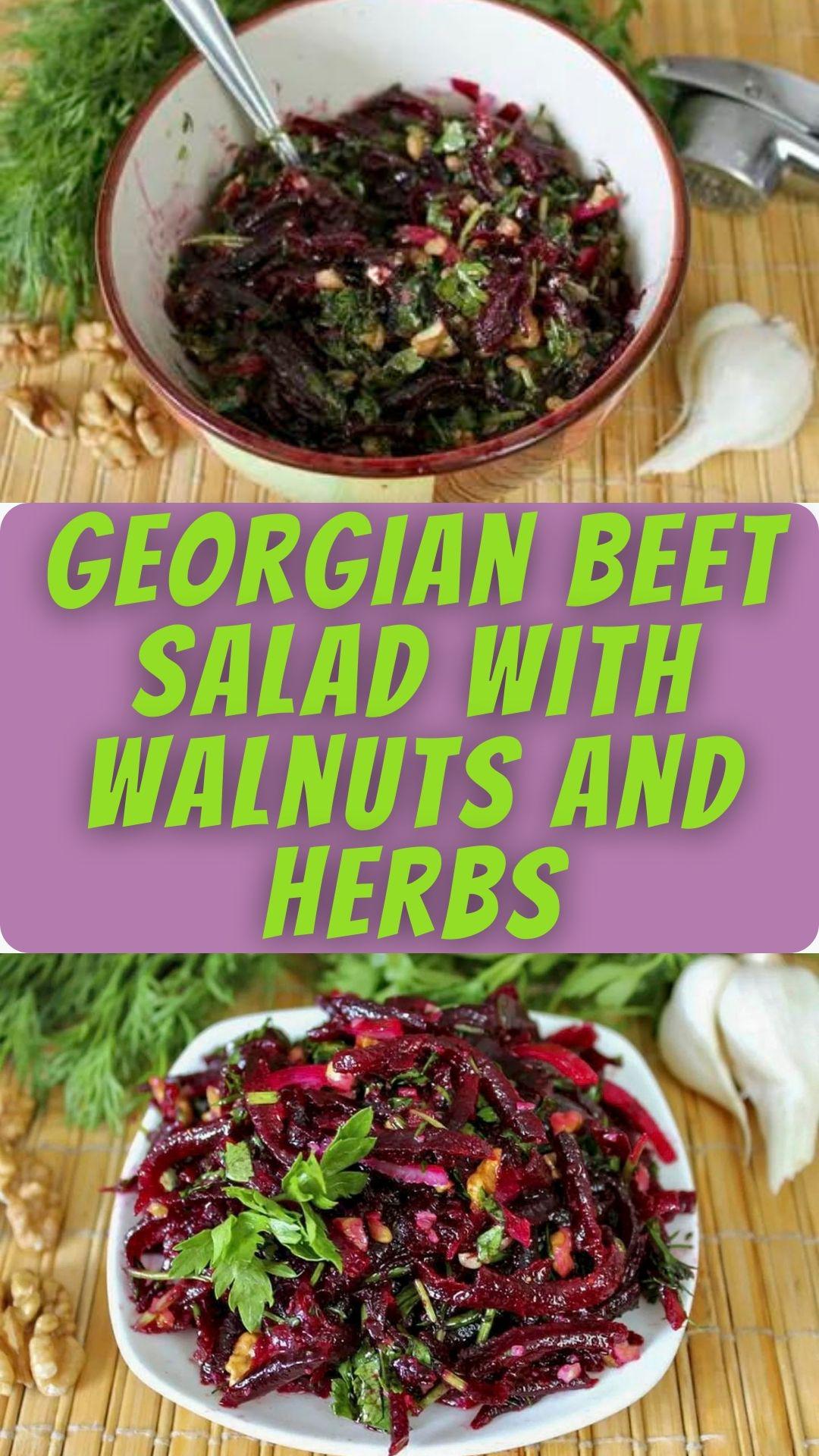 Georgian Beet Salad with Walnuts and Herbs