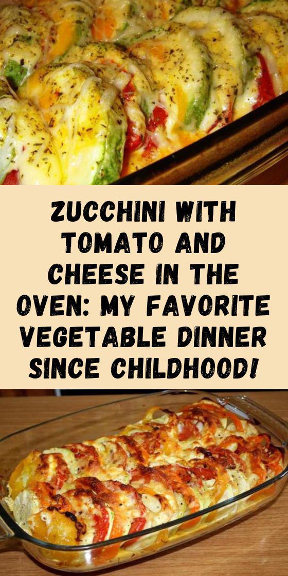 Zucchini with tomato and cheese in the oven