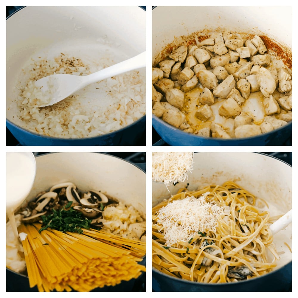 Perfect for a Busy Weeknight Chicken Fettuccine Alfredo with Mushrooms
