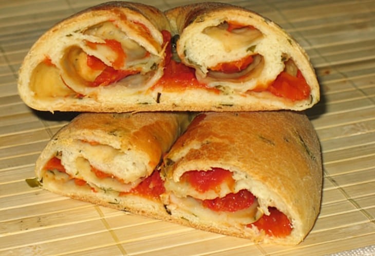 Panini with dried tomato filling