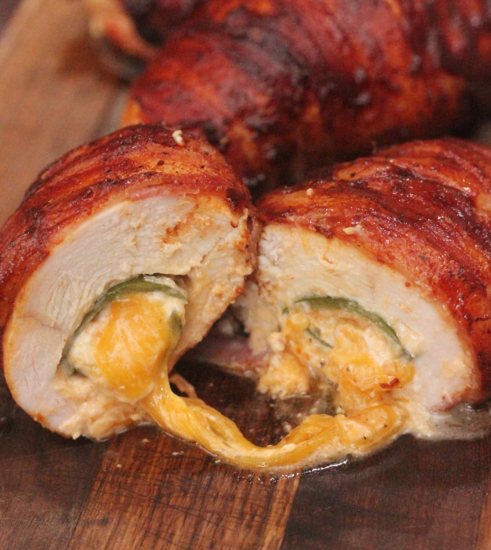 Smoky and Irresistible Bacon Wrapped Jalapeno Popper Chicken