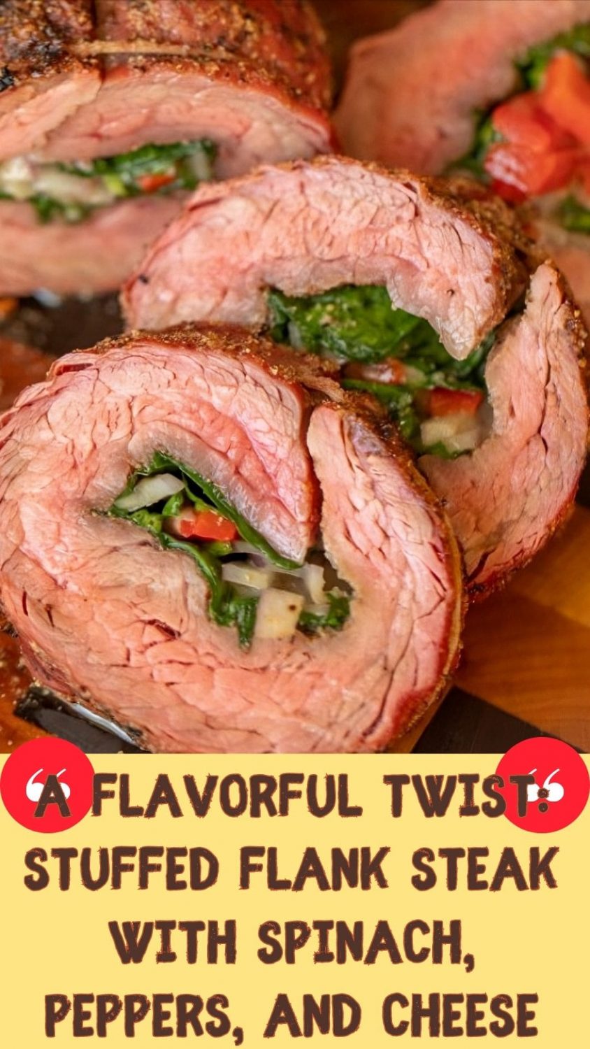 A Flavorful Twist: Stuffed Flank Steak with Spinach, Peppers, and Cheese