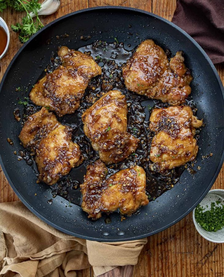 Honey Garlic Glazed Chicken Thighs